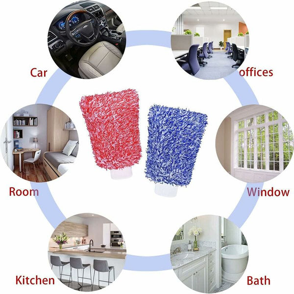 Microfiber Car Wash Mitt Gloves Super Absorbent Chenille For Kitchen And Auto Cleaning Mitts Bonnets & Buffing Pads