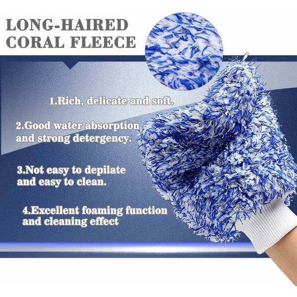 Microfiber Car Wash Mitt Gloves Super Absorbent Chenille For Kitchen And Auto Cleaning Mitts Bonnets & Buffing Pads