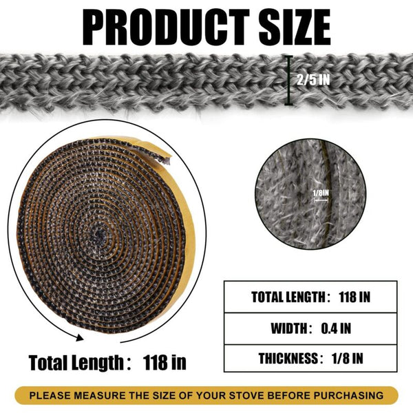 3Mm X 1Cm Heat Resistant Fiberglass Gasket Self Adhesive Chimney Seal For Wood Stoves & Open Fireplaces Up To 550Ac Fireplace & Stove Accessories