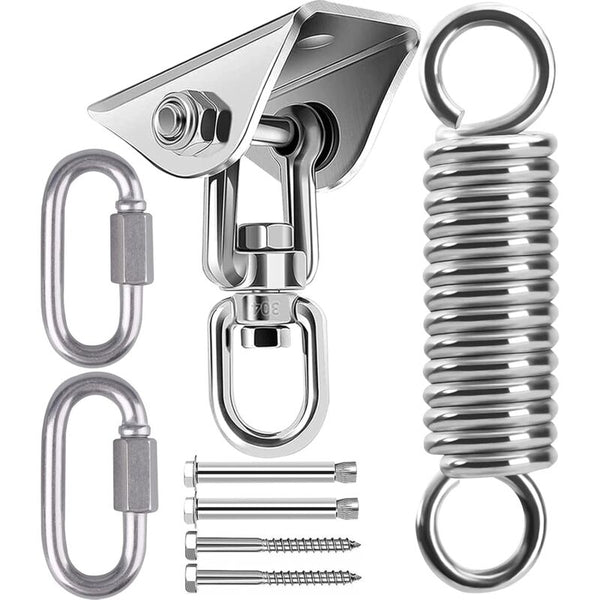 Stainless Steel Ceiling Mount Hanging Chair Spring Hook Kit 360A Rotation 450 Kg Capacity Hooks & Eyes