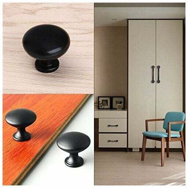 20Pcs 29Mm Black Drawer Handles Compatible With Furniture Cabinets Kitchen Doors Door Knobs