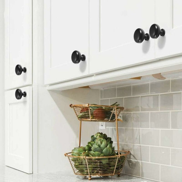 20Pcs 29Mm Black Drawer Handles Compatible With Furniture Cabinets Kitchen Doors Door Knobs