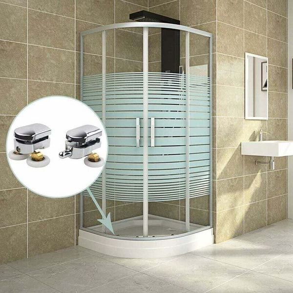 4X Shower Door Rollers For 14Mm Glass Hole Sliding Wheel Replacement Sliding Door Hardware