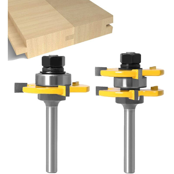8Mm Shank T Slot Router Bit Set 2Pcs 3 Flute Woodworking Tools Other Woodworking Equipment