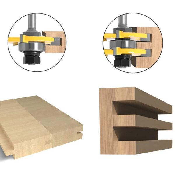 8Mm Shank T Slot Router Bit Set 2Pcs 3 Flute Woodworking Tools Other Woodworking Equipment
