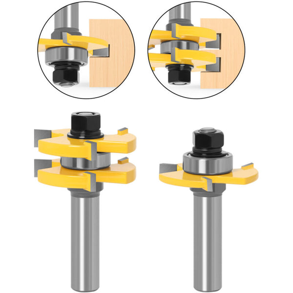 8Mm Shank T Slot Router Bit Set 2Pcs 3 Flute Woodworking Tools Other Woodworking Equipment