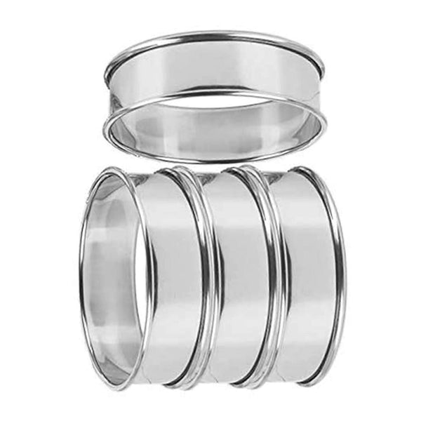 4Pcs Stainless Steel Muffin Rings Nonstick Pastry For Home Baking Egg & Pancake Rings