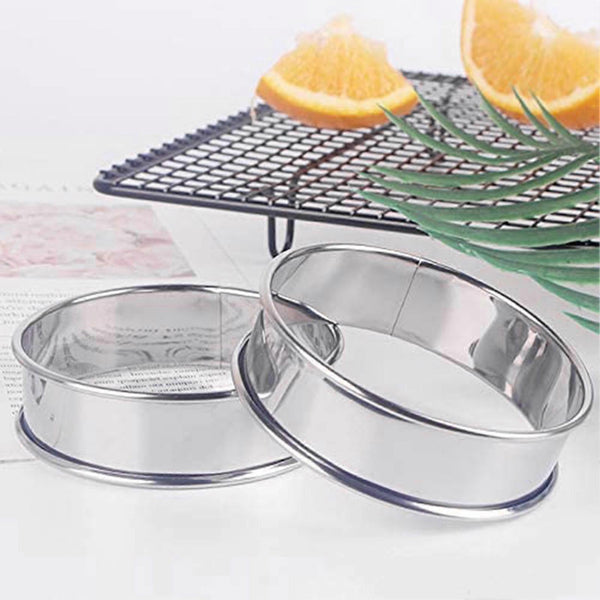 4Pcs Stainless Steel Muffin Rings Nonstick Pastry For Home Baking Egg & Pancake Rings