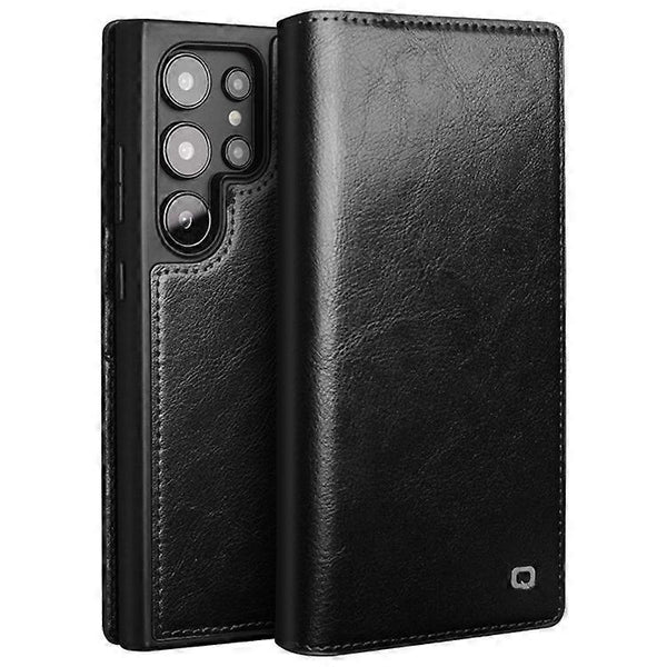 Compatible With Samsung Galaxy S24 Ultra Genuine Leather Wallet Phone Case Flip Stand Cover Black Cases Covers & Skins