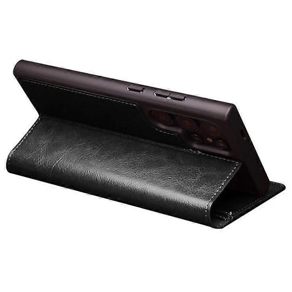 Compatible With Samsung Galaxy S24 Ultra Genuine Leather Wallet Phone Case Flip Stand Cover Black Cases Covers & Skins