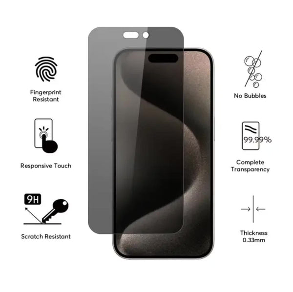 Iphone 16 Pro Max Privacy Tempered Glass Screen Protector 3 Pack Screen Protectors