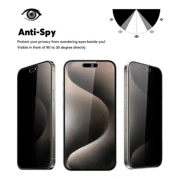 Iphone 16 Pro Max Privacy Tempered Glass Screen Protector 3 Pack Screen Protectors