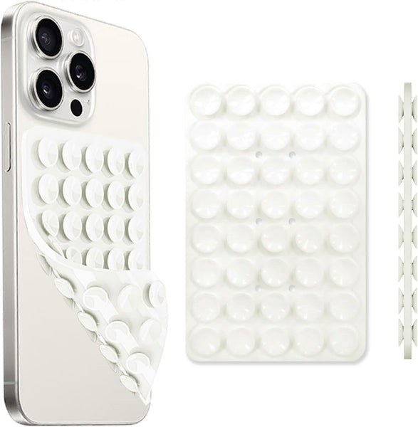Silicone Suction Cup Phone Case Mount Handsfree Holder White Compatible With Accessories For Selfies Videos Strong Grip Double Sided Cases Covers & Sk