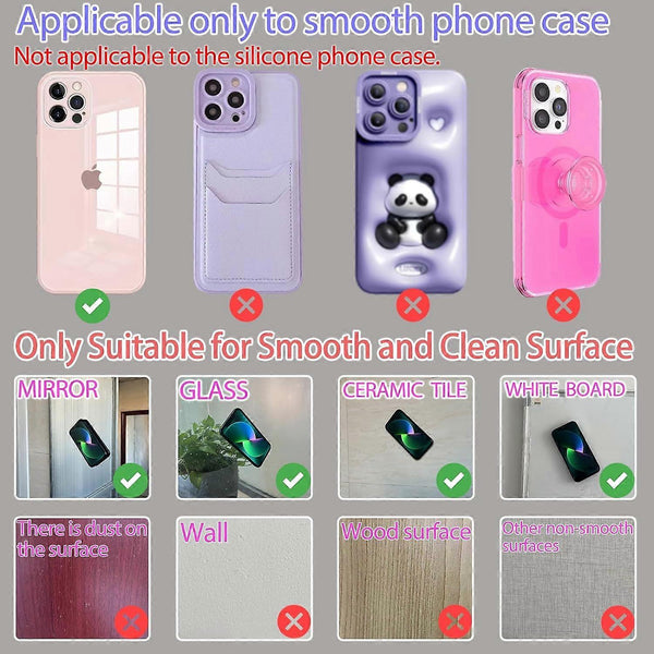 Silicone Suction Cup Phone Case Mount Handsfree Holder White Compatible With Accessories For Selfies Videos Strong Grip Double Sided Cases Covers & Sk