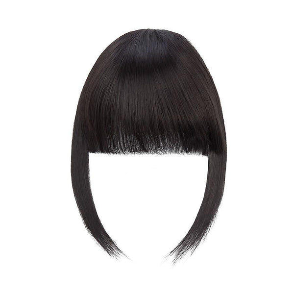 Clip In Hair Bangs Extensions 28Cm Black Brown French Pieces Hair Extensions