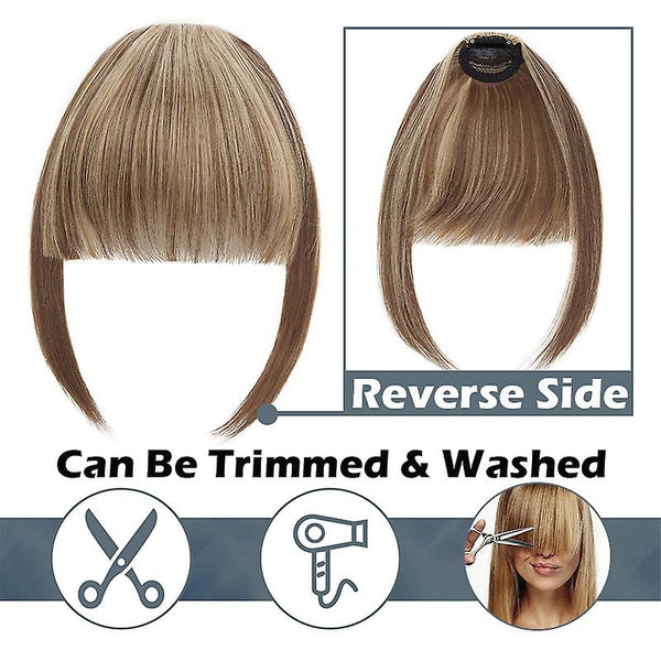 Clip In Hair Bangs Extensions French 28Cm Blonde Bleachblonde Pieces Hair Extensions