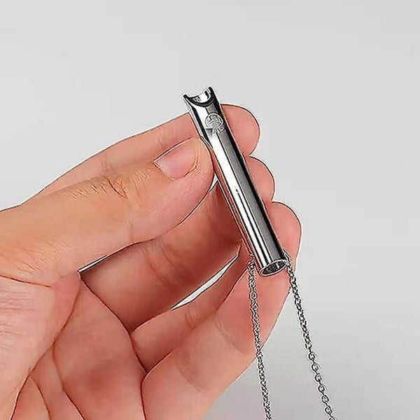2Pcs Breathing Necklace Anxiety For Women Stress Relief Mindful Stainless Steel Meditation Relaxation Silver Gold Necklaces & Pendants