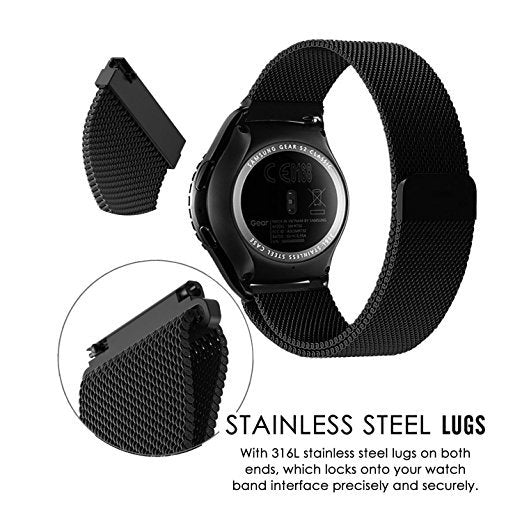 Garmin Venu 2 2S Sq Compatible Stainless Steel Gold Milanese Magnetic Bracelet Watch Bands