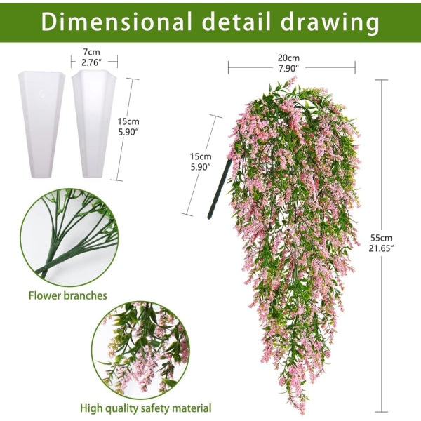 Uv Resistant Artificial Hanging Plants Set Of 2 Artificial Plants