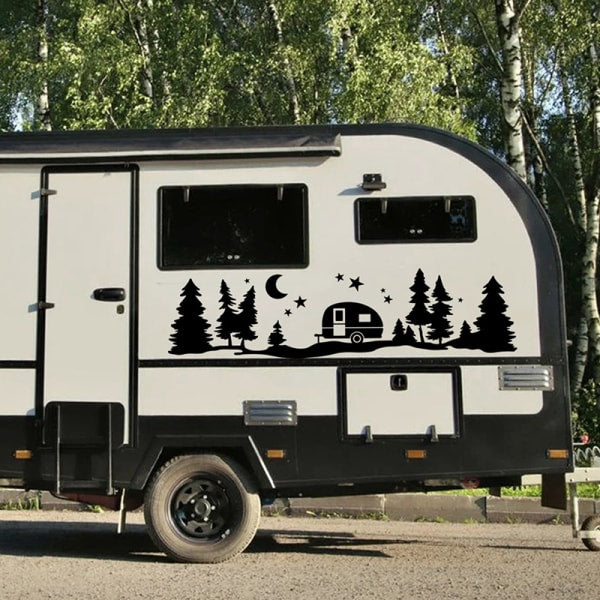 Tree Forest Vinyl Body Decal Sticker Suv Rv Van Caravan Off Decals & Stickers