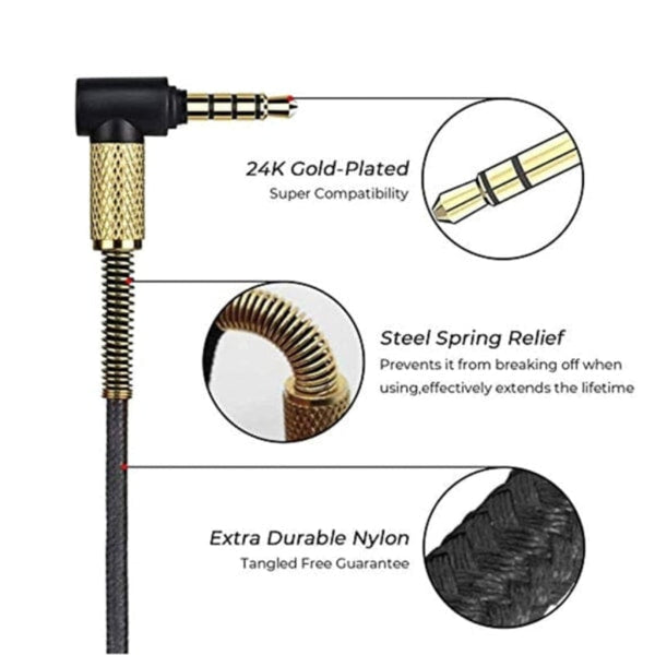 2.5Mm To 3.5Mm Headphone Cable With Mic & Volume Control For Momentum Over Ear 1/2/3 Headphone Accessories