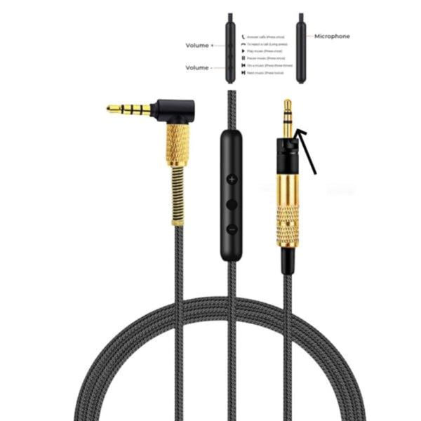 2.5Mm To 3.5Mm Headphone Cable With Mic & Volume Control For Momentum Over Ear 1/2/3 Headphone Accessories