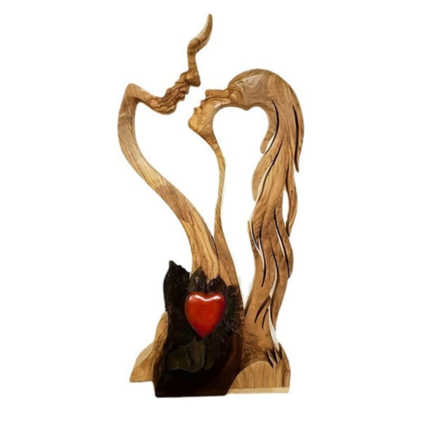 Love Heart Kissing Couple Abstract Sculpture Romantic Statue Ornaments & Statues