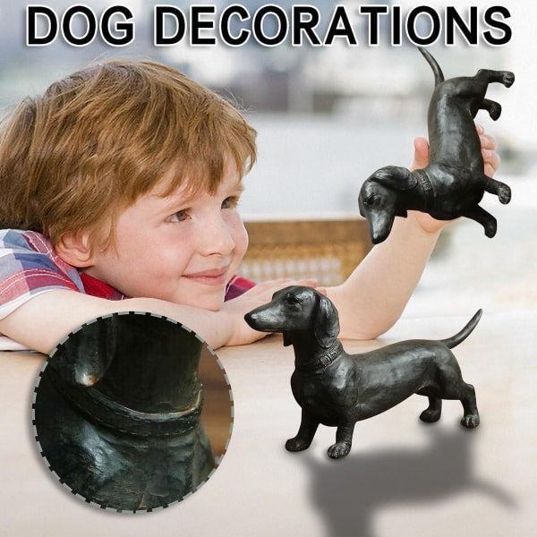 Resin Dachshund Statue Antique Collectible Ornament Ornaments & Statues