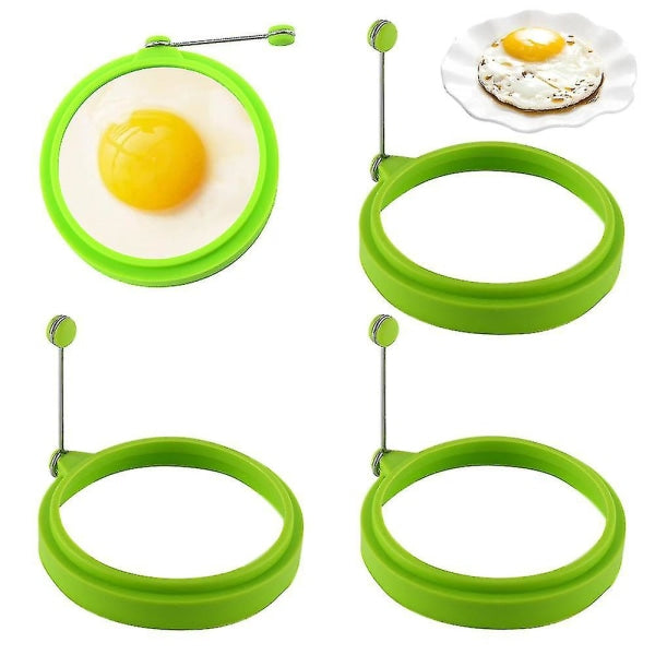 4 Pcs Silicone Egg Ring Rings Non Stick Cooking Perfect Fried Shape Or Pancake Egg & Pancake Rings