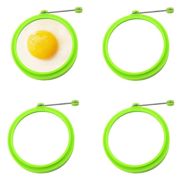 4 Pcs Silicone Egg Ring Rings Non Stick Cooking Perfect Fried Shape Or Pancake Egg & Pancake Rings