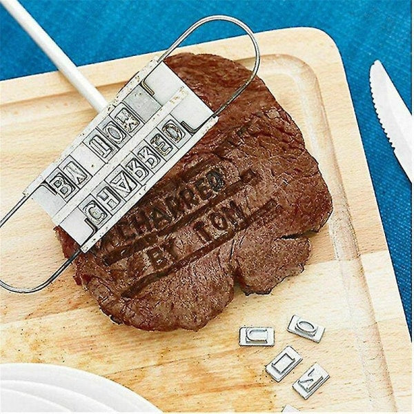 Barbecue Meat Stamp Wooden Handle Diy Steak Branding Tool Barbecue Accessories