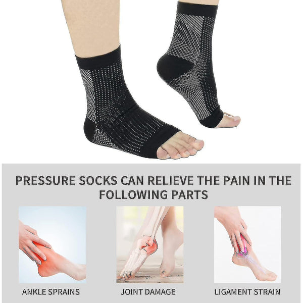 3 Pairs Of Neuropathy Soothing For Pain Tendinitis Compression Plantar Fasciitis Black L Xl Socks