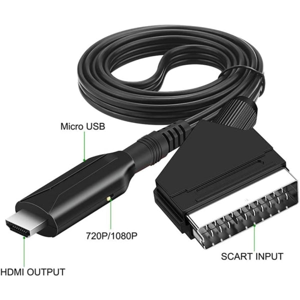 Scart To Hdmi Converter All In One Adapter 1080P Monitor/Av Cables & Adapters