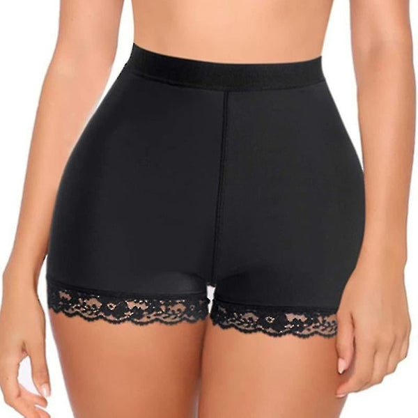 Women's Body Shaper Padded Butt Lifter Shorts Black With Fake Bum Hip Enhancer Push Up Panty Shapewear