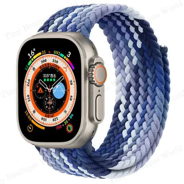 Braided Solo Loop Compatible With Apple Watch Ultra 49Mm 45Mm 44Mm 42Mm 41Mm 40Mm 38Mm For Series 7 6 Summeru Bracelet Watch Bands