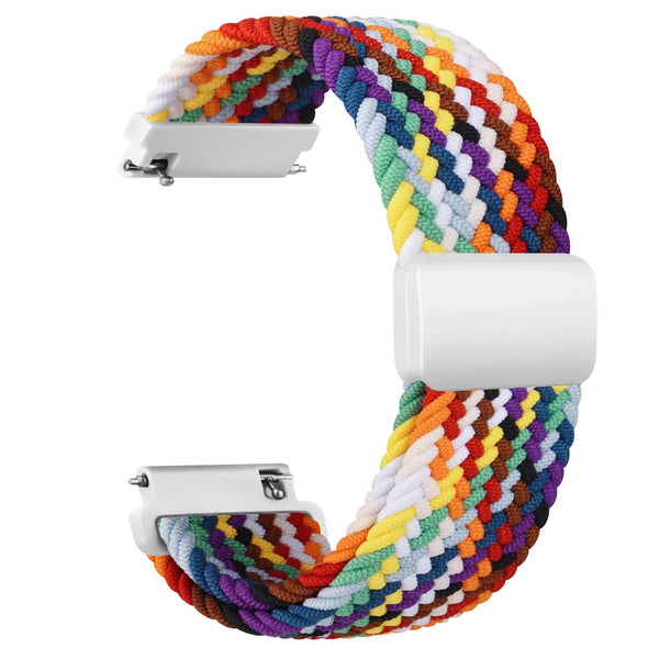 20Mm Braided Sololoop For Garmin Vivoactive 5/3/3 Music Band Wristband Vivomove3/Trend/Sport Venu Sq/Sq2/2Plus Strap Rainbow Watch Bands