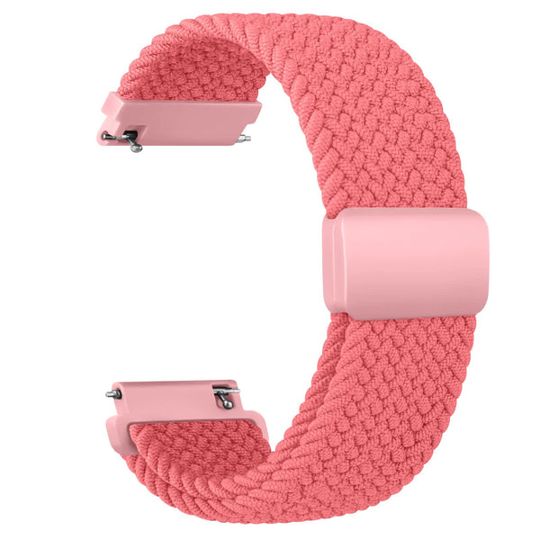 20Mm Braided Sololoop For Garmin Vivoactive 5/3/3 Music Band Wristband Vivomove3/Trend/Sport Venu Sq/Sq2/2Plus Strap Rose Pink Watch Bands