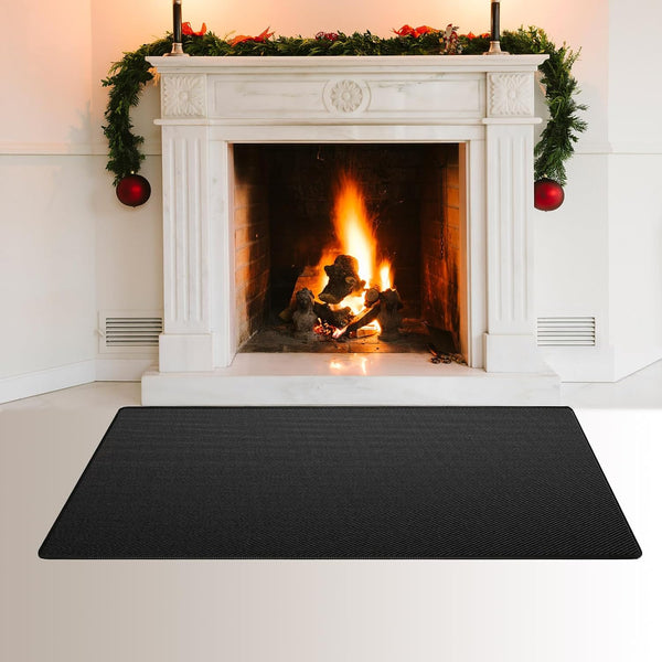 Fireproof Fireplace Hearth Mat Rug Resistant Rectangular Pit Heated Floor For Outdoor Grills Pits Smokers Woodstoves 42" X24 Rugs