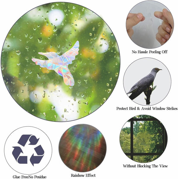 54 Pcs Bird Strike Window Clings Anti Collision Decals For Safety Seasonal Decorations