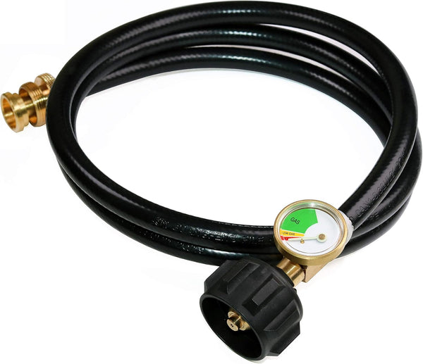 5 Ft Propane Hose Adapter With Tank Gauge For Weber Q1200 1000 Grill Lb To Converter Stove Tabletop And More 1Lb Portable Appliance Barbecue Tools