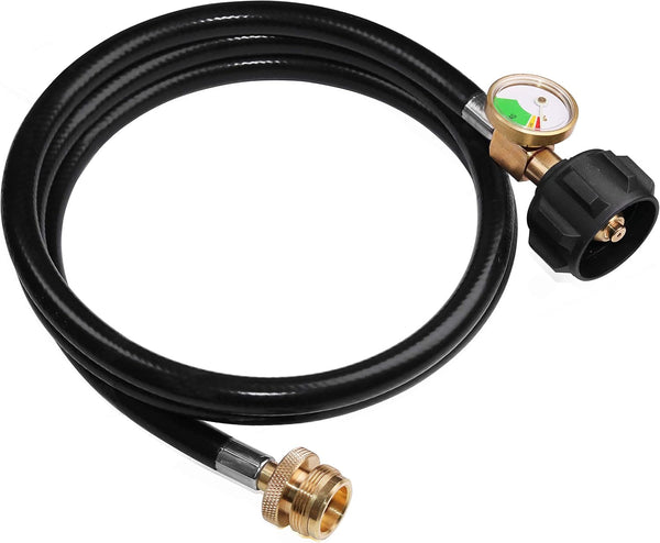 5 Ft Propane Hose Adapter With Tank Gauge For Weber Q1200 1000 Grill Lb To Converter Stove Tabletop And More 1Lb Portable Appliance Barbecue Tools