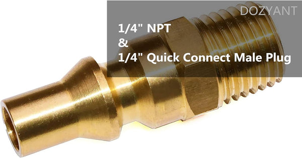 12 Ft Rv Propane Quick Connect Hose Disconnect Extension 1/4 Inch Safety Shutoff Valve & Male Full Flow Plug For Lp Gas Low Pressure System Barbecue T