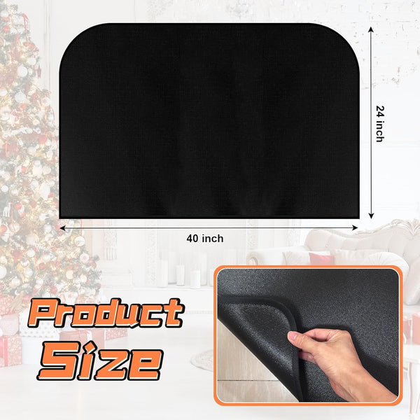 Fireplace Mat Hearth Rug Fireproof Floor For Fireplaces And Woodstovesfire Resistant D Shaped Size 40" X24" Rugs