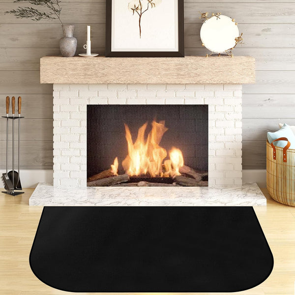 Fireplace Mat Hearth Rug Fireproof Floor For Fireplaces And Woodstovesfire Resistant D Shaped Size 40" X24" Rugs