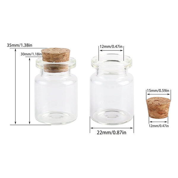 24Pcs 5Ml Mini Glass Bottles With Cork Stoppers For Diy Crafts & Decor Bottle Stoppers