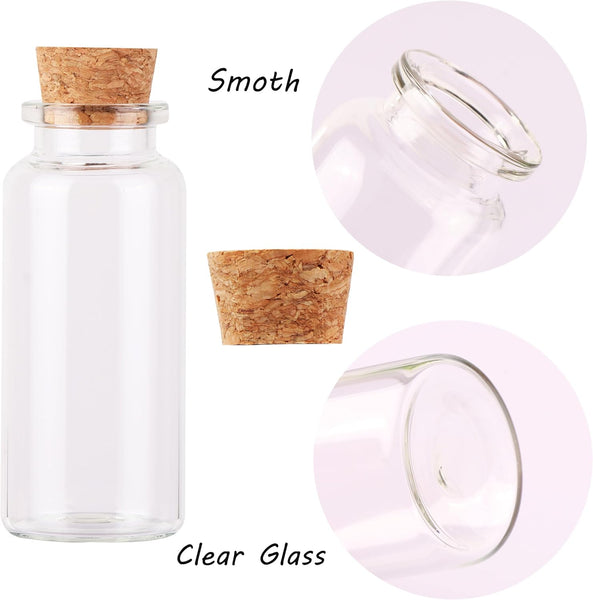 30Ml Glass Bottles With Cork Stoppers 12 Sets For Crafts & Favors Bottle Stoppers