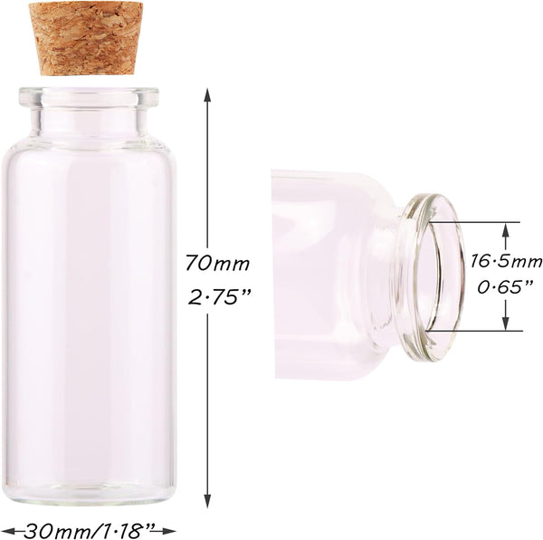 30Ml Glass Bottles With Cork Stoppers 12 Sets For Crafts & Favors Bottle Stoppers