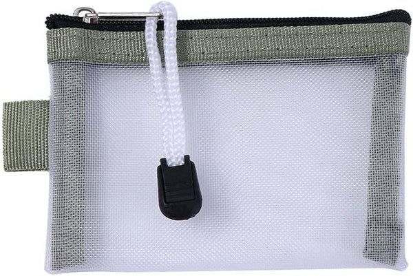 Green Mini Mesh Zipper Pouch Nylon Cosmetic & Coin Purse For Women Makeup Bags & Cases