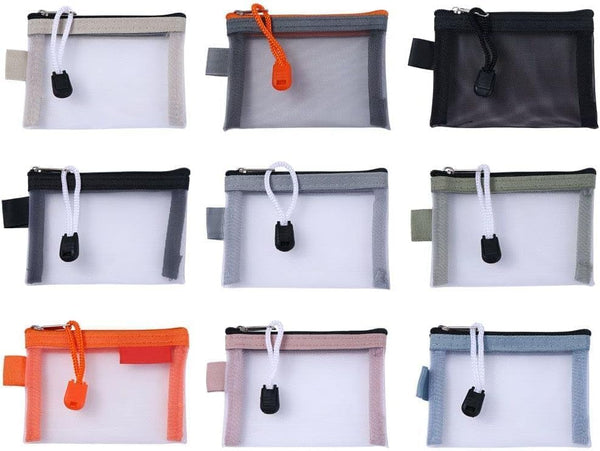 Green Mini Mesh Zipper Pouch Nylon Cosmetic & Coin Purse For Women Makeup Bags & Cases