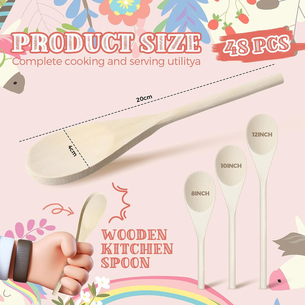 48 Pcs Spoons Set For Mom 10 12 Inch Oval Cooking & Serving Placeholder